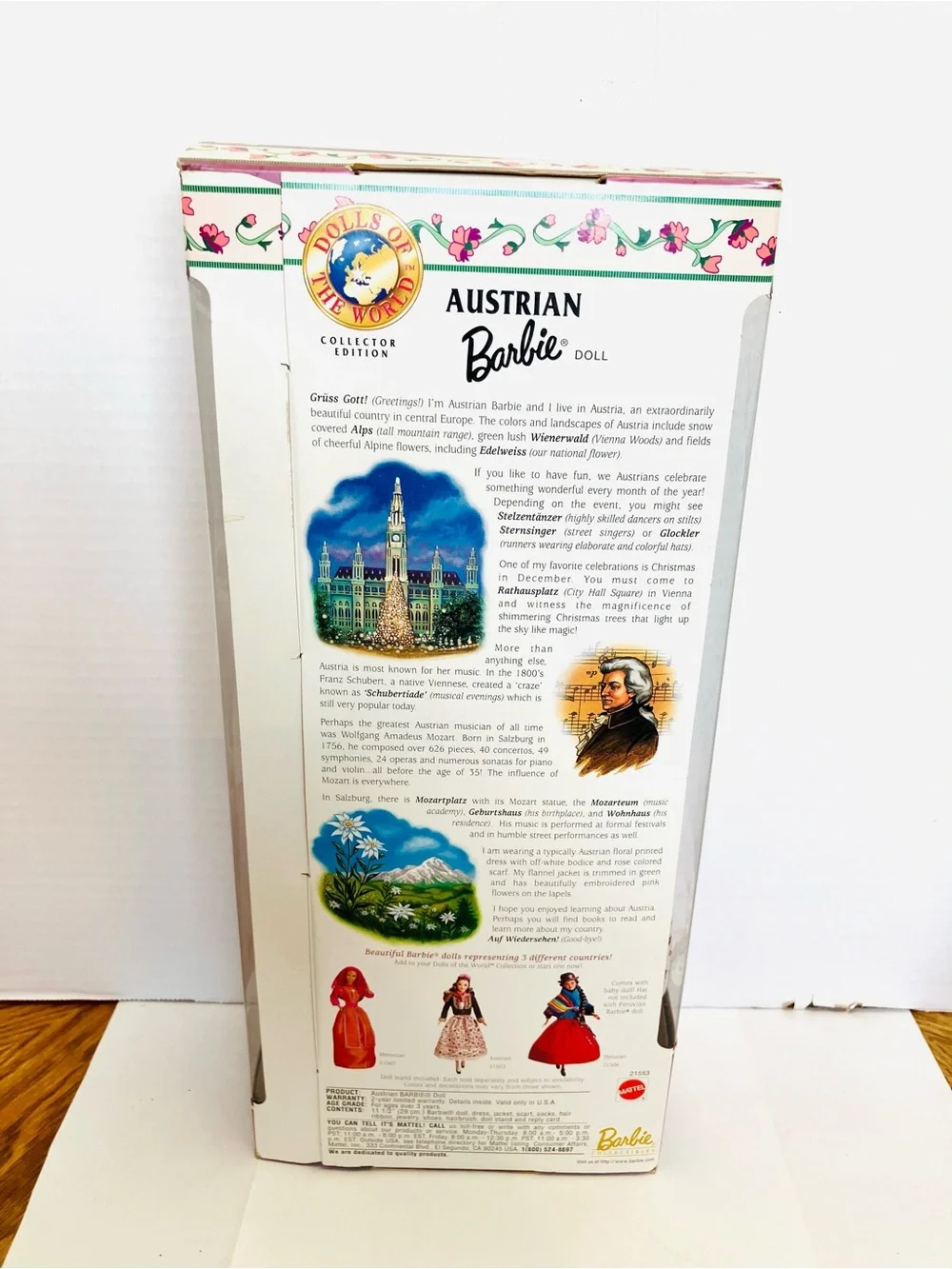 Barbie 1998 DOTW Austrian Barbie Fashion Doll New Minor Box Damage #21553